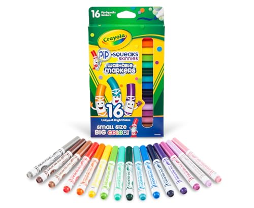 Crayola Washable Pip-Squeaks Skinnies Markers Pack of 16