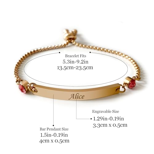 Personalised Birthstone Bracelets Valentine Christmas for Her Friend Mum Sister Bridesmaid Auntie Girlfriend July Birthstone Gift for Birthday 13th 16th 18th 21st 30th 40th 50th 60th4