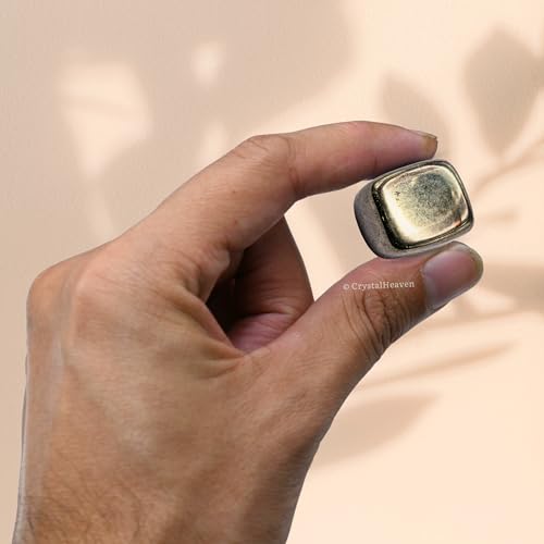 Image of Crystal Heaven Pyrite Healing Tumbled Stone,Natural Polished Crystals For Diy Crafts,Manifestation,Meditation,Pooja Feng Shui And Reiki Healing(30 Grams)