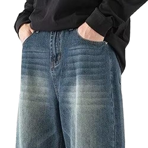 Men's Casual Jeans Baggy Jeans Y2k Ripped Denim Pants Distressed Straight Leg Fashion Hip Hop Clothing4