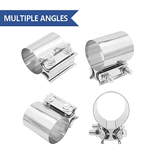 Ssnnuu SSNNUU-KA GU-3104 2Pcs Exhaust Clamp,Stainless Steel Lap Joint Band Clamp Muffler Clamp,Universal Pipe Repair Clamp thumb #4