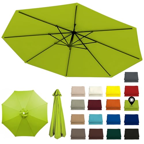 大型ガーデンパラソル 置換布 230cm/270cm/300cm 交換用カバービーチパラソル 色あせ防止交換用傘キャノピー 8本骨パティオ傘替え布 防水生地カバー 屋外市場のテーブル傘の天蓋 工具不要 撥水加工 折り畳み 軽量 UVカット 17色 ビーチ
