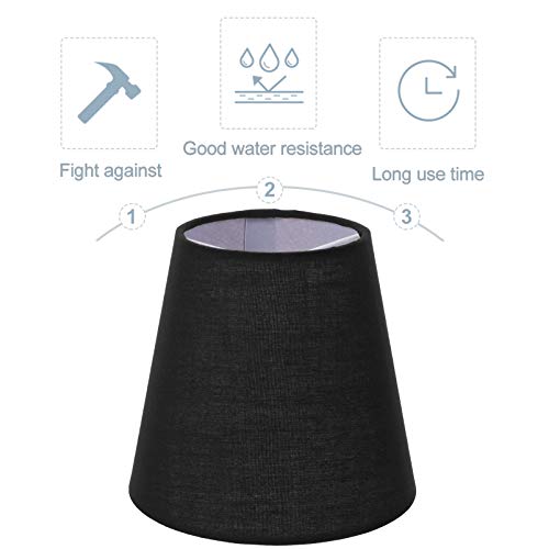 Simple Cloth Art Lamp Shades Lamp Shades Clip On Bulb Replacement Lampshade Lamp Dust- Proof Covers For Home Black #TOP4