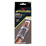 Futuro Deluxe Wrist Stabilizer, Firm Stabilizing Support, Left Hand, Small/Medium, Gray