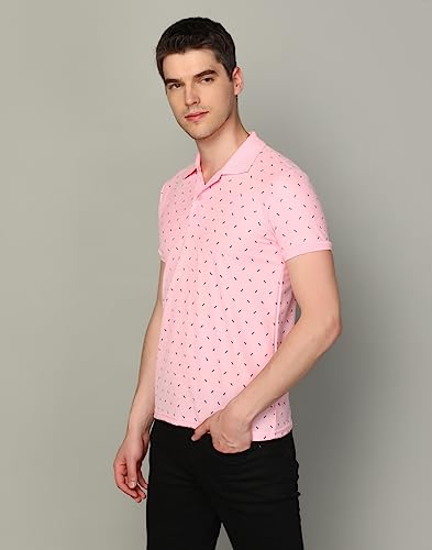 Image of INKKR Men's Printed Polo Neck Half Sleeve Multicolor T-Shirt