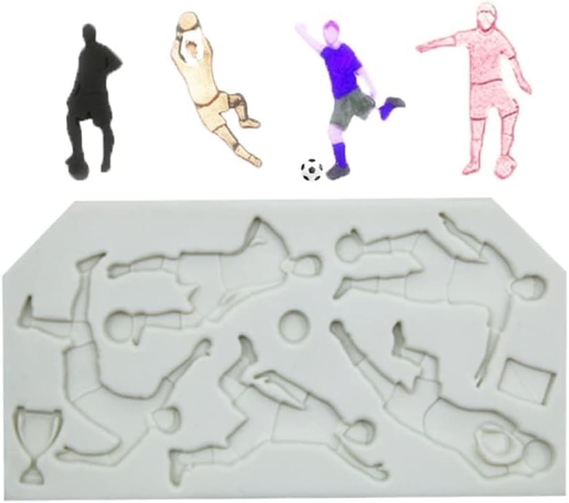 HUSAINI MART | Soccer Football Player Mold for Cake Decorating, Cupcakes, Sugarcraft, Candies, Clay, Crafts and Card Making, Food Safe Silicone Fondant Molds-image-5