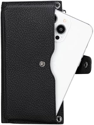 Lev Leather Hakiki Deri Kadın Cüzdan Çanta Askılı, Telefon Bölmeli, Kart ve Para Bölmeli, 12 Kart Yuvası, Fermuarlı Bölme, Çıkarılabilir Askılı Hakiki Deri Cüzdan Çanta (Siyah) - Görsel 2