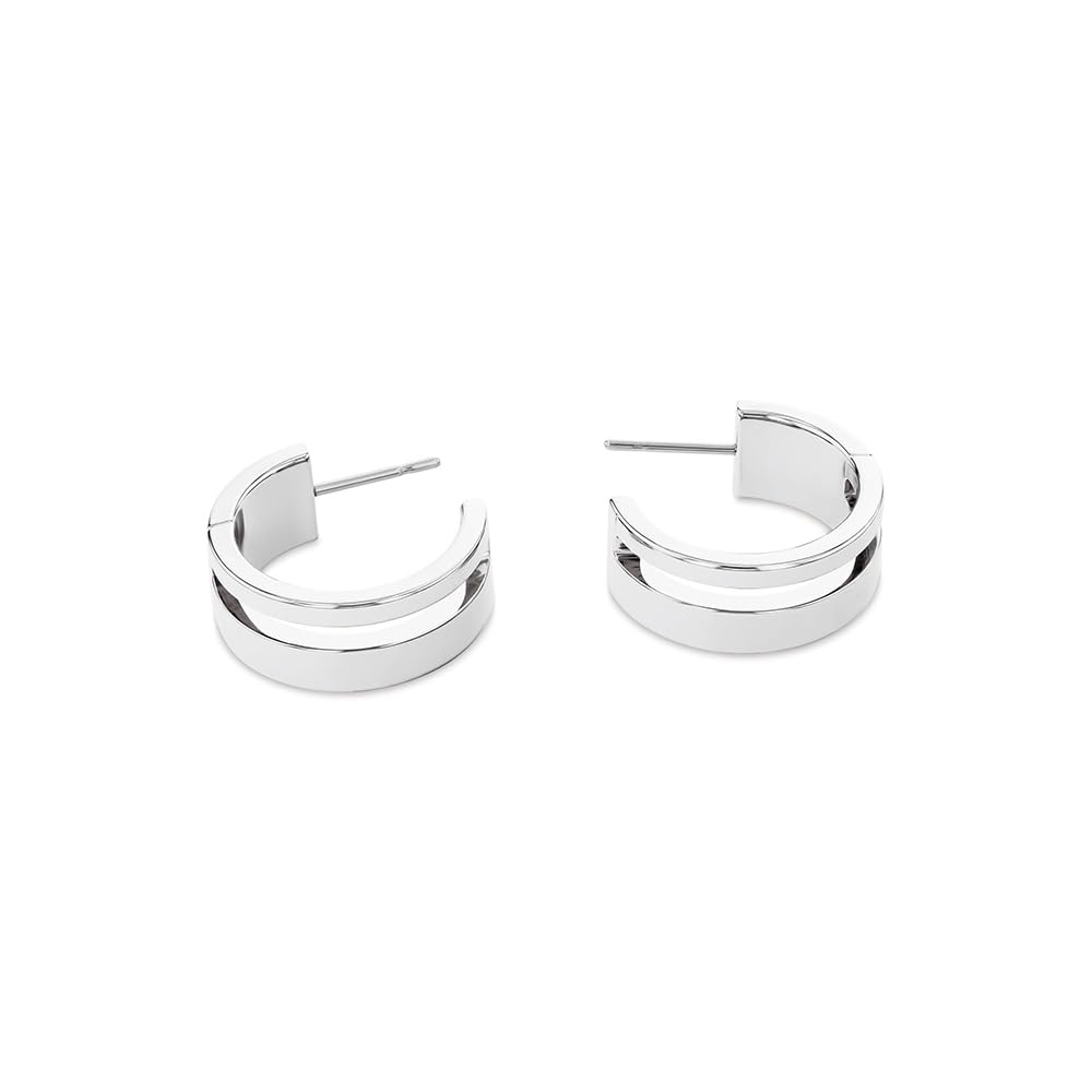 Calvin Klein damskie kolczyki GEOMETRIC ESSENTIALS w kształcie litery C, ze stali nierdzewnej, dostępne w wersji srebrnej lub złotej