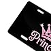 Princess Script Sparkle Crown License Plate Girls Gift - Premium Aluminum 12x6 Waterproof Elegant Car Decor - Flat Print
