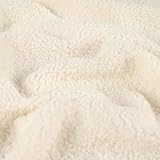 Largeur : 160cm Tissu Teddy Bouclette 6 Coloris Oeko-Tex® - Vendu au Mètre - 280g/m² Largeur 160cm (Écru)
