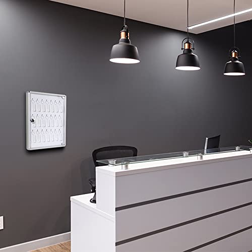 Miniatura 2 de Btv Portallaves De Aluminio Y Tablero Trasero En Chapa Pintada En Blanco Y Puertas En Metacrilato Transparente De Alta Resistencia 21 Llaves, Aluminio