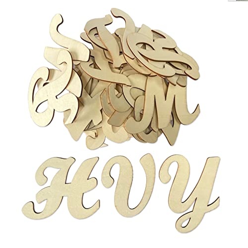 3 Inch 284 Pieces Wooden Letters Unfinished Wood Letters for Crafts Cursive Alphabets with Extras - Thumbnail 6