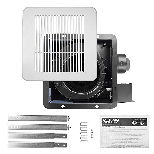 BV Bathroom Fan Ultra-Quiet 150 CFM, 2.0 Sones Bathroom Ventilation & Exhaust Fan, Bathroom Ceiling Fan, Bathroom Extractor (No Attic Access Required) BV Bathroom Fan Ultra-Quiet 150 CFM, 2.0 Sones Bathroom Ventilation & Exhaust Fan, Bathroom Ceiling Fan, Bathroom Extractor (No Attic Access Required)