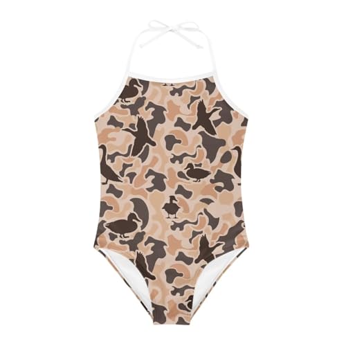 Image of ELEQIN Cartoon Animal Cute Girls One Piece Swimsuit Adjustable Swimwear for 3Y-10Y