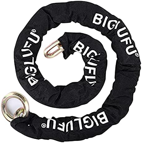 BIGLUFU Motorcycle Security Chain, Hardened Steel, 4ft/120cm Heavy Duty Anti-Theft Chain, 10mm Thick Cut Proof Chain for Motorbike, Bike, Gate, Bicycle