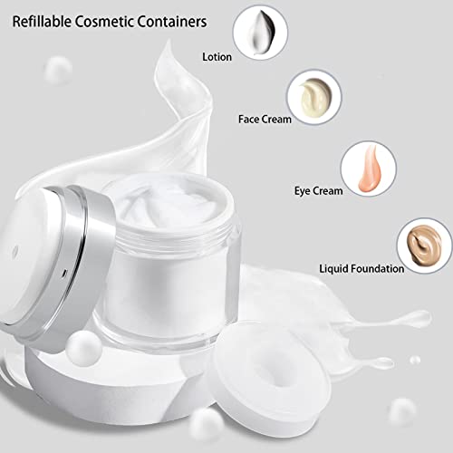 Qeuly 0.5 Oz Cream Jar Vacuum Bottle, Airless Pump Jar Bottle Travel Containers For Lotions And Creams Leak Proof Empty Acrylic Refillable Cosmetic Jar Container With Pump #TOP1