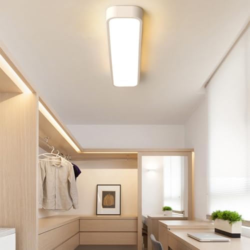 Plafonnier LED moderne rectangulaire de 48cm dimmable avec télécommande blanc pour salon - 7