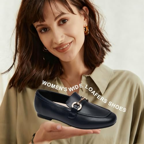 Image of DeYashopin Womens Loafers Shoes Fashion Low Heel Slip on Shoes Comfortable Driving Flats