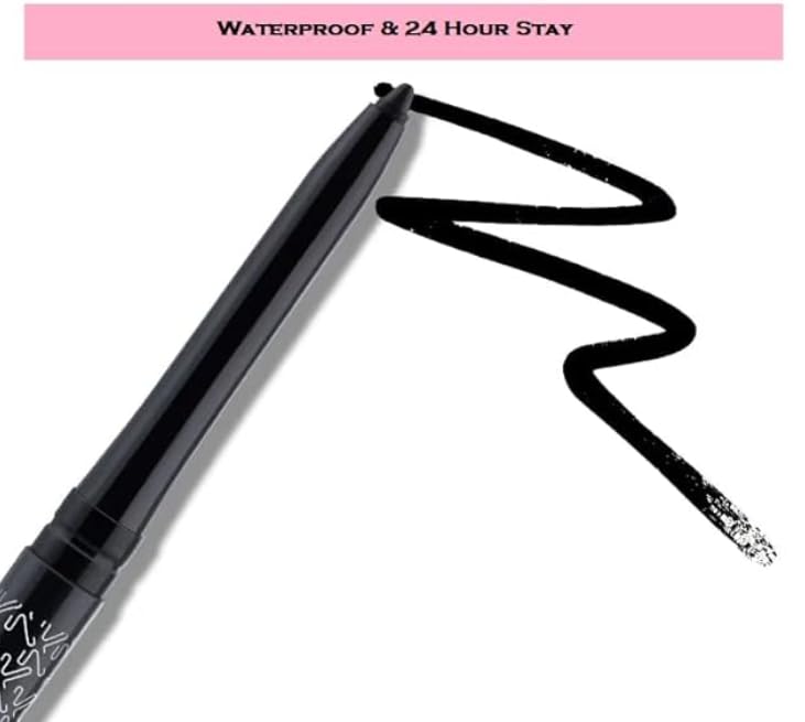 Image of Kay Beauty Pencil Semi-Matte Waterproof 24 Hour Kajal - Spade Black - 0.35 G