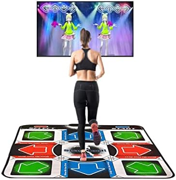 Dance Mat Single Dancing Mats for Kids Adults Musical Electronic Dance Mat Dance Gaming Blanket Dance Step Pad Non-Slip TV RCA Port 200 Songs 68 Games Gift for Girls Boys