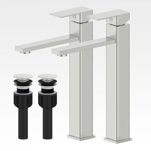 Casavilla Bathroom Faucet(2 Sets), Brushed Bathroom Sink Faucet Set with