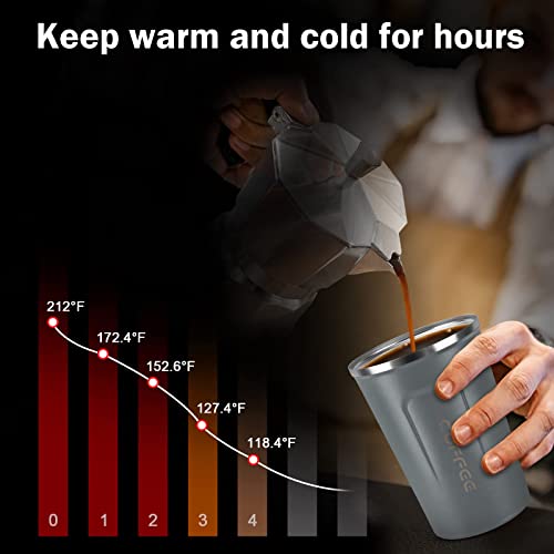 KETIEE Travel Mug, 12oz Insulated Coffee Cup with Leakproof Lid, Vacuum Stainless Steel Double-Wall Travel Coffee Mug Spill Proof, Reusable Coffee Mugs for Men and Women for Hot & Cold Drinks