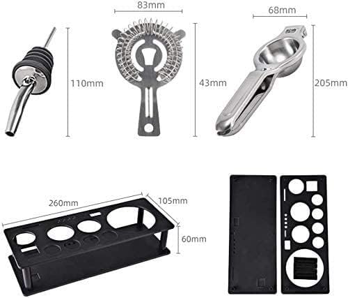 Miniatura 3 de Juego de coctelera  Kit de camarero de 17 piezas  Kit de herramientas de mezcla de barman con elegante soporte de madera  Juego de bar premium  Las