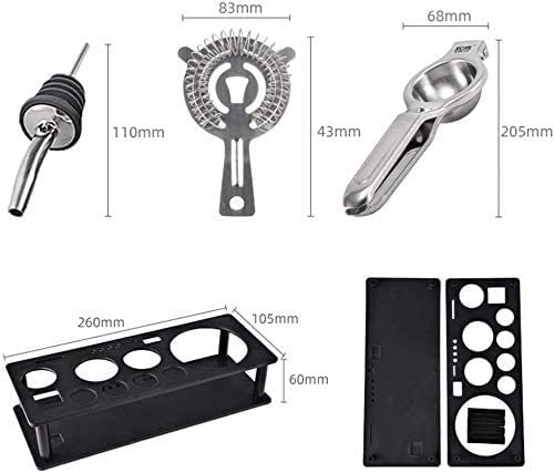 Kit Coctelera Set 17 piezas con soporte de madera blanco 700ml miniatura 3