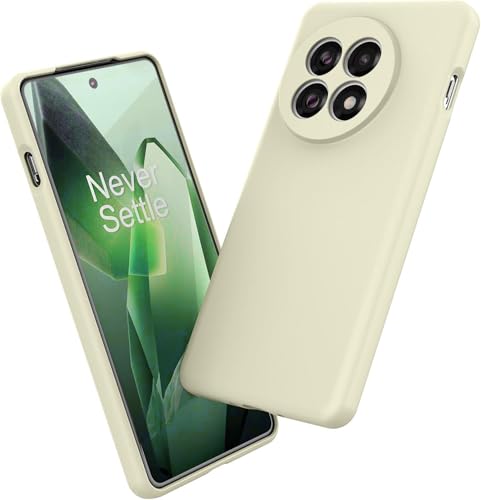 Image of DIZORO Compatible with OnePlus 13r 5G Back Cover with Upgraded Square Edges for Camera Protection Shockproof Flexible Matte Liquid Silicone Mobile Phone Case (Stone)