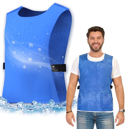 Eisweste Große Kühlweste Verstellbar Herren-Kühlwesten Ice Cooling Vest Unisex Sommer Kühlweste PVA-Wasserdichte Eisweste Verdunstungskühlung Weste Sommerkalte AntiKühlweste für Baustellen Fischerei