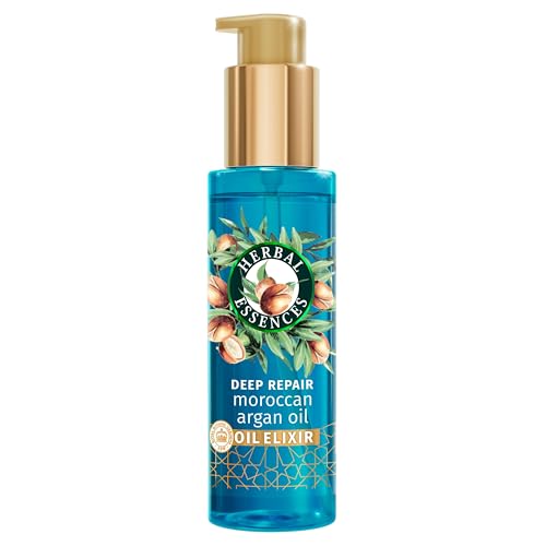 Herbal Essences Deep Repair Moroccan Argan Oil Elixir 95ml for Smooth and Shiny Hair. Deeply Penetrates Hair to Nourish Strengthen and Repair. Lightweight and Vegan Formula