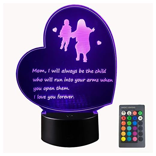Kreativa gåvor till mors dag från dotter eller son bästa mammas födelsedagspresenter hjärtformad 3D-lampa med dikt för mamma som kommer att få henne att känna sig speciell