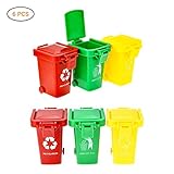 ? Contenido del paquete: 6 cubo de basura de juguete, color: 3 colores, como rojo, amarillo, verde, pueden satisfacer más fácilmente el interés de los niños