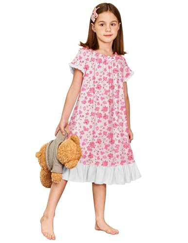 Arshiner Girls Nightgowns Sleepwear Short Sleeve...