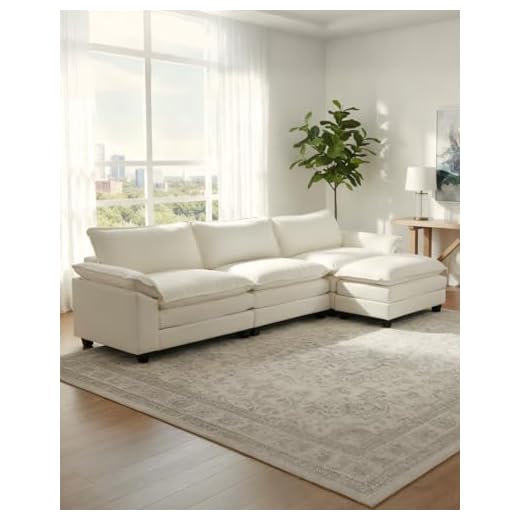 Modular Chenille Sectional Sofa with Ottoman
