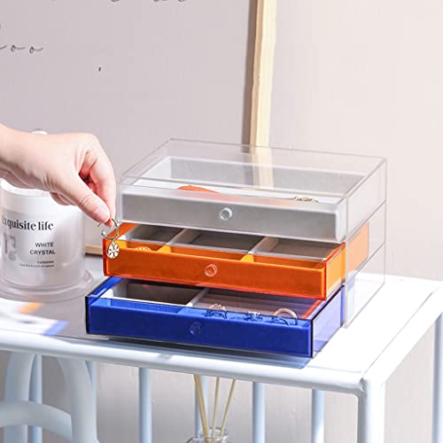 Boîte de rangement petite boîte à bijoux avec compartiments modulables pour colliers