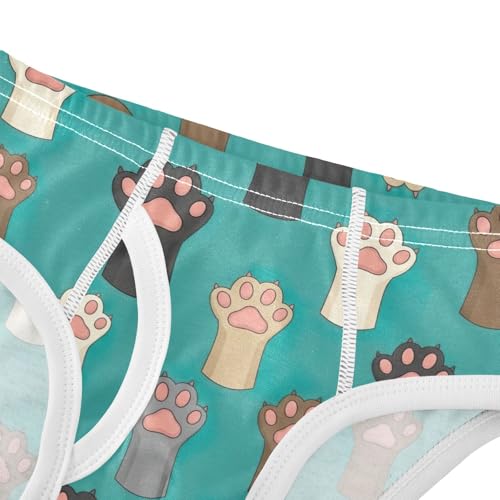 ODAWA Cute Cat Paws Teal Boy Underwear, 2T Boys Underwear Briefs4