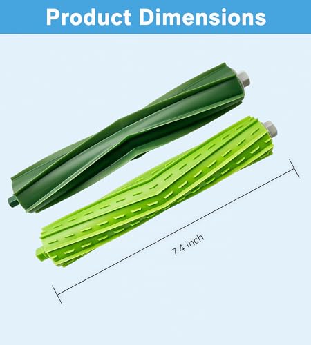 Image of Replacement Rubber Roller Brushes Compatible with iRobot Roomba E & I &J Series e5 e6 e7 i1 i1+ i2 i3 i3+ i4 i4+ i6 i6+i7 i7+ i8 i8+ j6+ j7 j7+, Combo i5 i5+j5 j5+ Vacuum 2 Sets