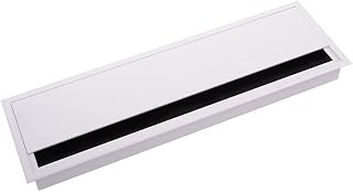cyclingcolors Rechteckige Kabeldurchführung aus weißem Aluminium (320 x 100 x 29 mm) für Büromöbel und Tische
