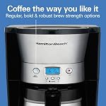 Hamilton Beach Programmable Drip Coffee Maker with 10 Cup Thermal Carafe | 3 Brewing Options | Auto Shutoff & Pause and Pour | Stainless Steel | 46899R