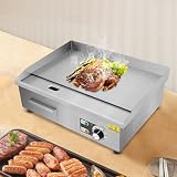 HarBin-Star Komercyjny grill elektryczny, profesjonalna elektryczna płyta grillowa, elektryczna płyta grillowa, płyta do smażenia, zakres temperatur 50-300°C, ze stali nierdzewnej i żelaza, 55 x 43 x