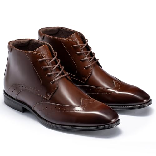 Holy dove Mens Dress Boots,Premium Leather Oxfords,Formal Lace-Up Business Boots for Men‌‌2