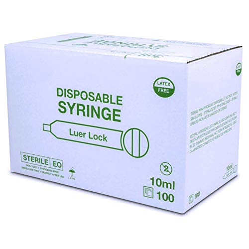 SciencePurchase Plastic Luer Lock Syringe without Needle, 10cc (Pack of 100)