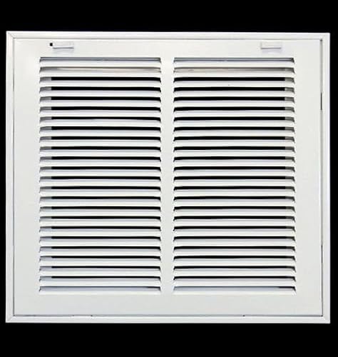 HVAC Premium 30 x 16 Duct opening Steel Return Air Filter Grille, for 1-inch Filter, Fixed Hinged Door, Flat stamped HVAC Vent Cover Grille, Outer Dimensions 32.5 x 18.5