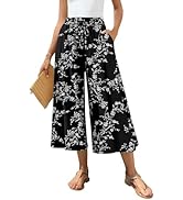 Bestbee Womens Capri Palazzo Pants Dressy Casual Wide Leg Pants Business Slacks with Pockets