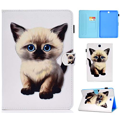X-Best - Carcasa para Samsung Galaxy Tab A 9.7 (SM-T550/T551/T555), Funda de Piel sintética con función Atril para Samsung Galaxy Tab A 9.7 (Kitten 1)