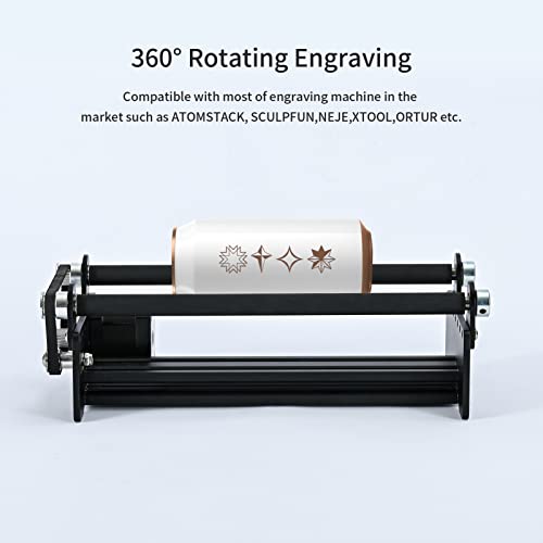 Rolo rotativo de gravação a laser para objetos cilíndricos com eixo de gravação rotativo de 360 ° 5