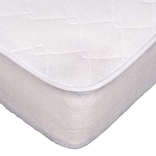 REVITEX - Funda de colchón de Doble Rizo para Cama de 135, de 100% algodón, Color Blanco, 1 Pieza, válido para Largos de 1,90 y 2 Metros, Reversible y Acolchado, fácil de Lavar a máquina Cover