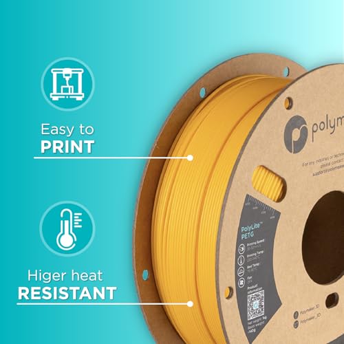 Polymaker PB01006 PolyLite Filament PETG hitzebeständig, Hohe Zugfestigkeit 1.75mm 1000g yellow1 pc(s)