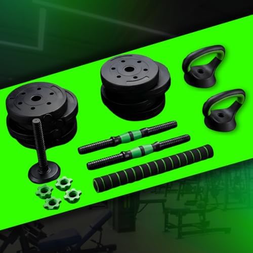 Halteres Barra Anilha Regulável Kit 6 em 1 Academia Anilhas Halte...